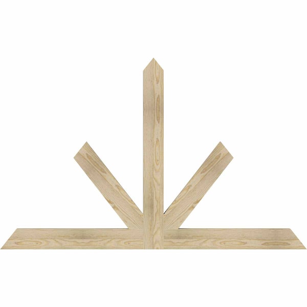 Ekena Millwork Saratoga Rough Sawn Timber Gable Bracket, Douglas Fir, 60"W x 38"H x 2"D x 4"F, 15/12 Pitch GBW060X38X0204SAR00RDF - main